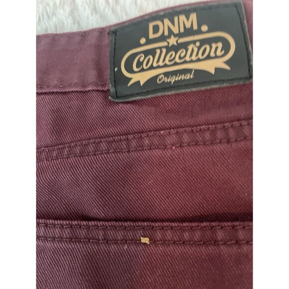 DNM Collection Moto Biker Pants Men’s 32 Burgundy Slim Fit Stretch Jeans - Picture 11 of 11